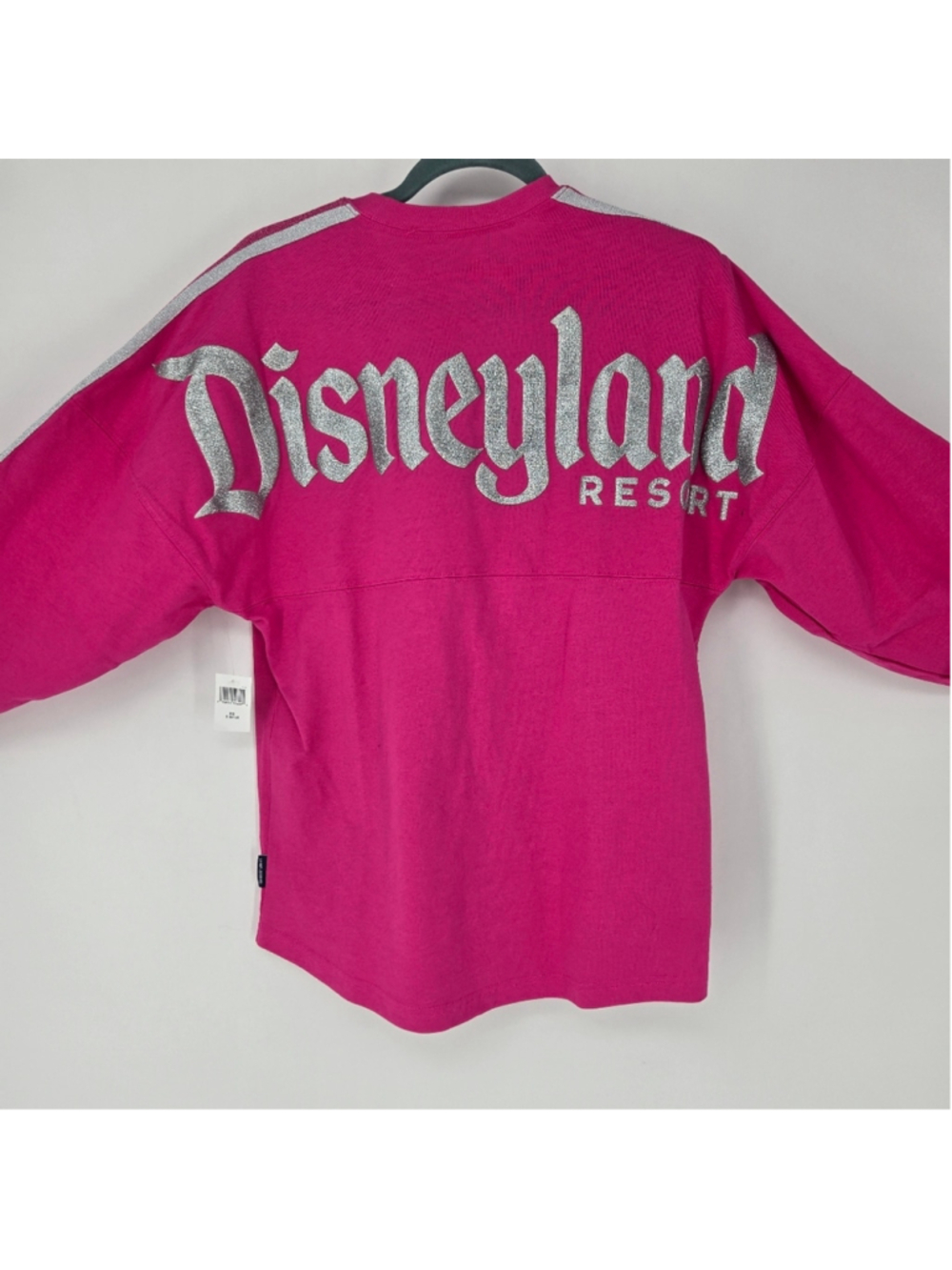 Disneyland Spirit Jersey XS NWT Imagination Pink Silver Puff Glitter Stripes